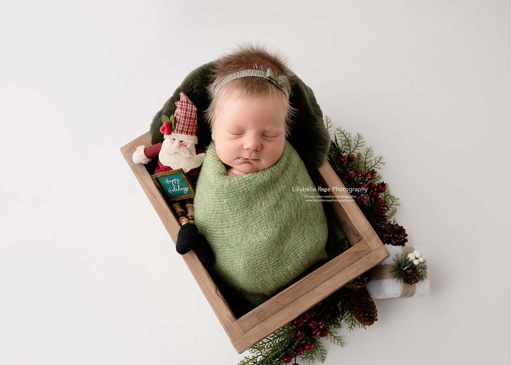 newborn holiday pose and props